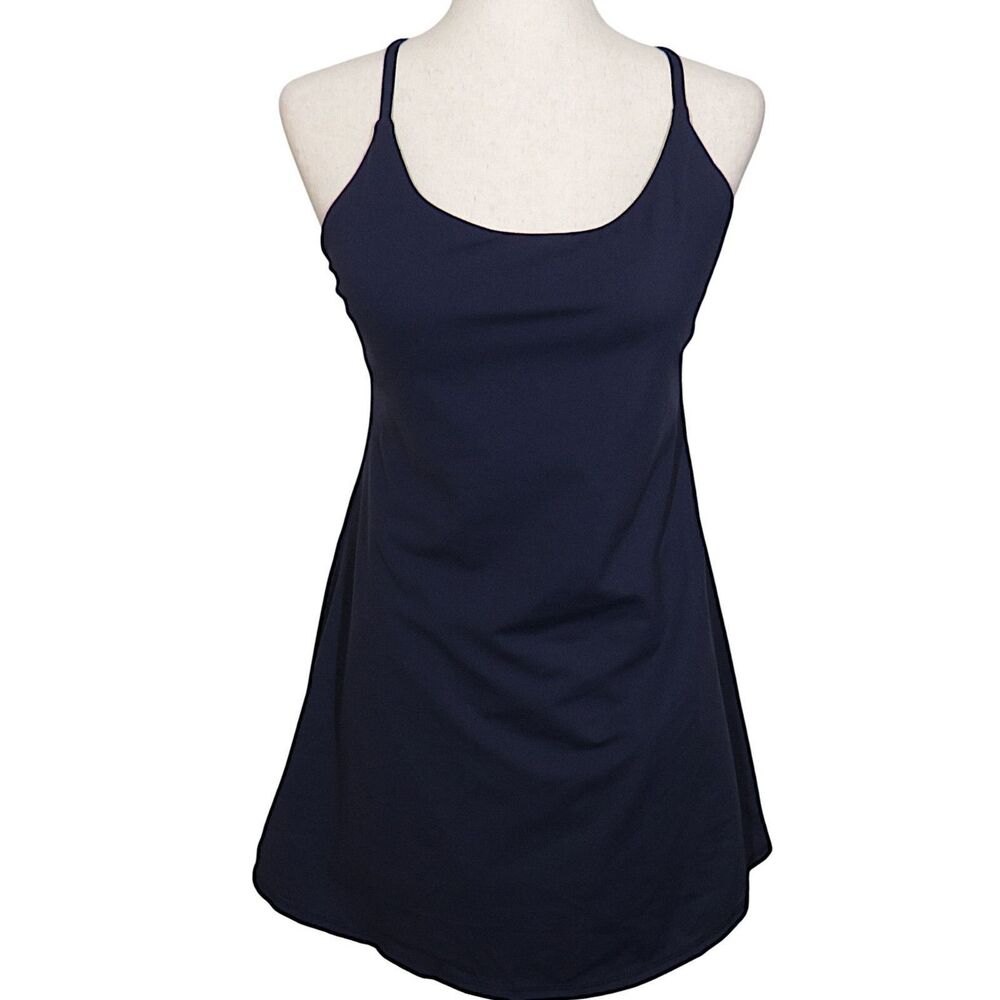 Halara SoftlyZero Easy Peezy Crisscross 2 In 1 Active Romper Dress Navy Size L